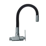 Griferia Lavaplatos A Muro Agua Fria Flexible Negro Frida