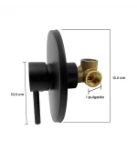 Mezclador De Ducha Monocontrol Redondo Negro - Imagen 5