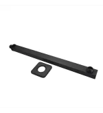 Brazo Ducha Negro Rectangular A Pared - Imagen 2
